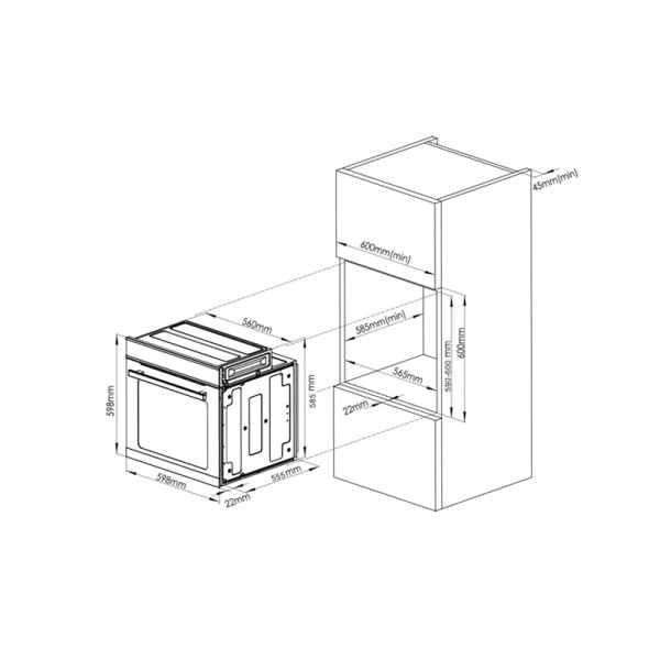 UNO 75L BUILT-IN OVEN UBO675-BK