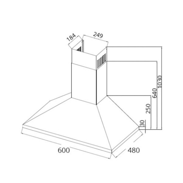 TECNO CHIMNEY HOOD-60CM KA2038/60