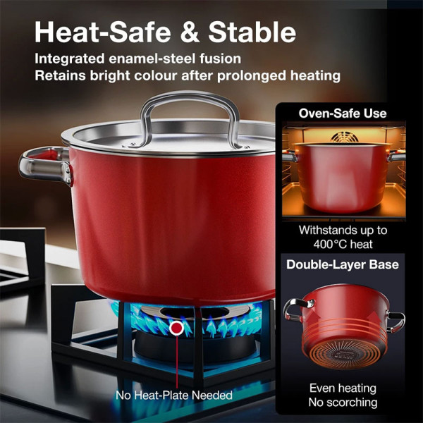 KANDA HOUSEHOLD Micro-Pressure Stew Pot Red