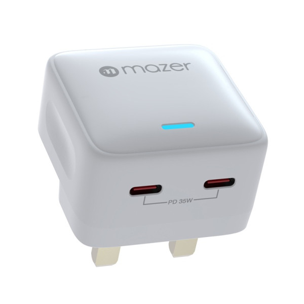 MAZER MAZER 35W GAN WALL CHARGER 2 PORTS WHITE M-GAN35UK-V3-WHT
