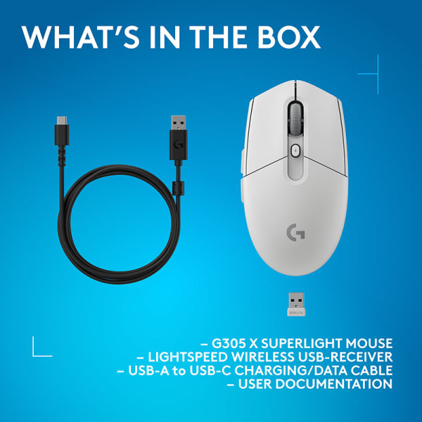 LOGITECH MOUSE 910-007749 (G304X WHT)