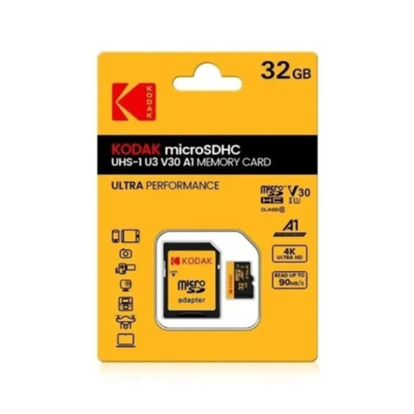 KODAK MEMORY SD CARD / READER ΜicroSD C10 UHS‑I U3 V30 32GB