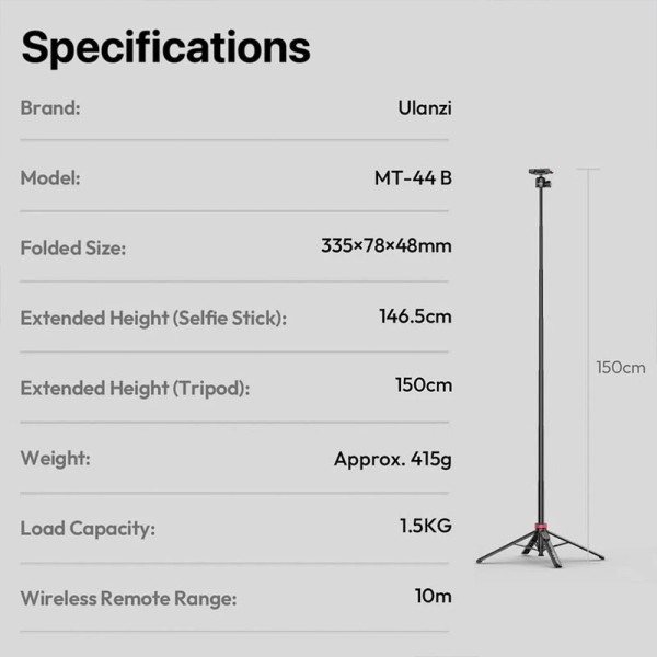 ULANZI DSC/DVC/CAM ACCESSORIES MT-44B PHONE CAMERA TRIPOD