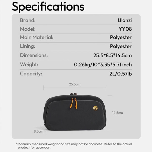 ULANZI DSC/DVC/CAM ACCESSORIES YY08 TECHLITE SLING BAG