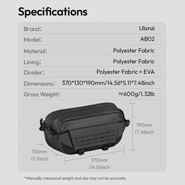 ULANZI DSC/DVC/CAM ACCESSORIES AB02 OUTDOOR CAMERA SLING BAG