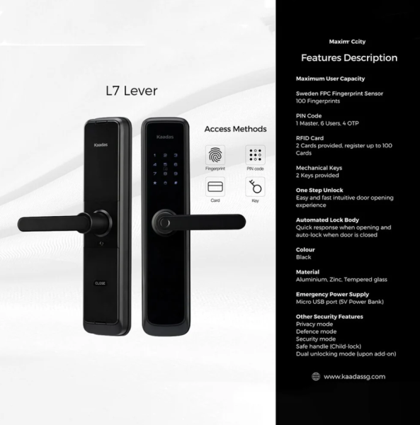 KADDAS DIGITAL LOCK L7 BLACK + R8GD 