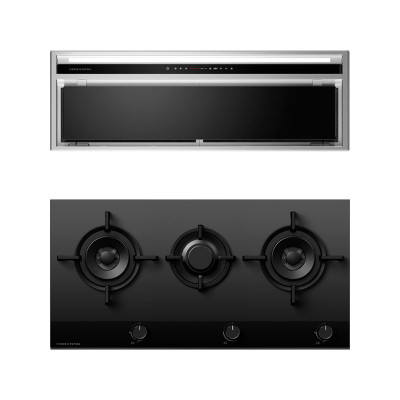 FISHER & PAYKEL GAS RANGE PACKAGE CG903DLPGB4+HP90IDCHX4