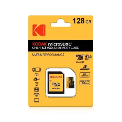 KODAK MEMORY SD CARD / READER ΜicroSD C10 UHS‑I U3 V30 128GB